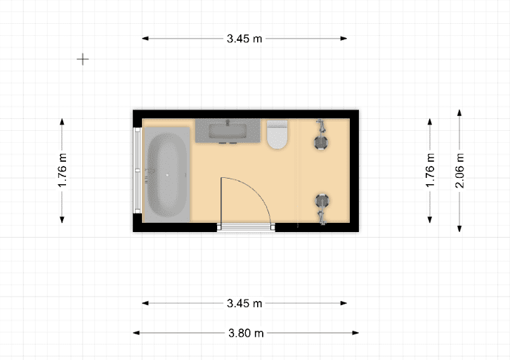 2D plan of current bathroom layout