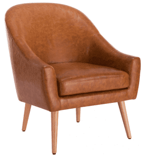Faux leather armchair