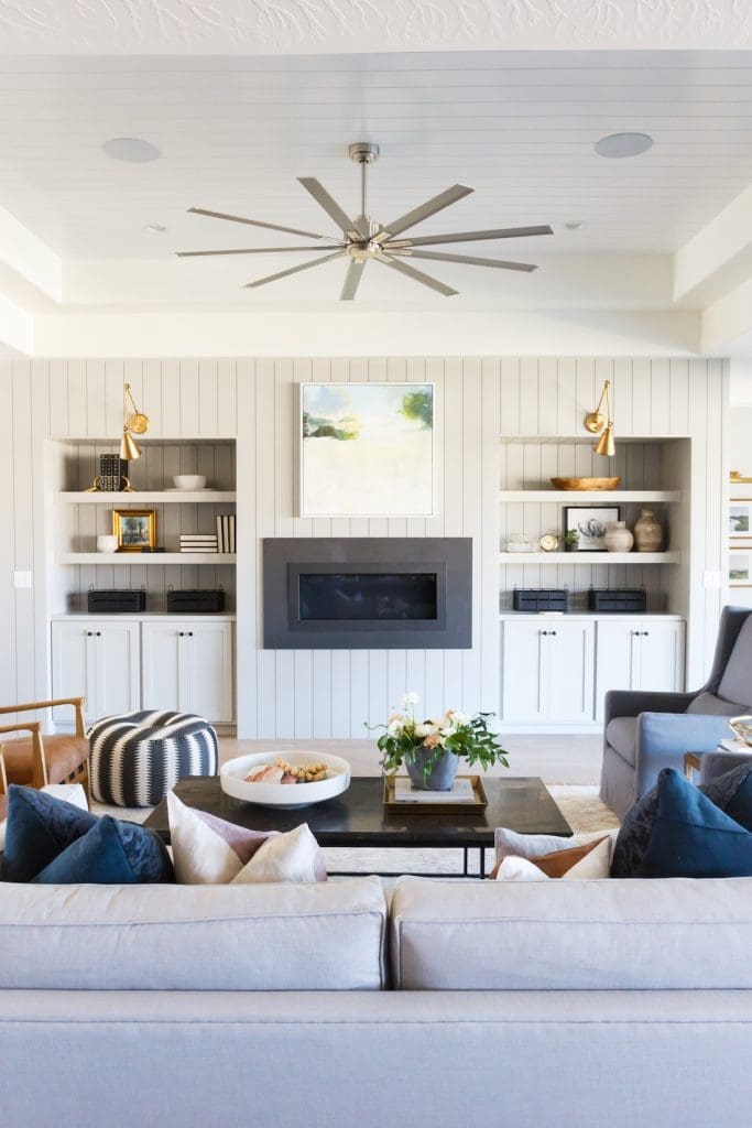 VJ panelling around bookcase