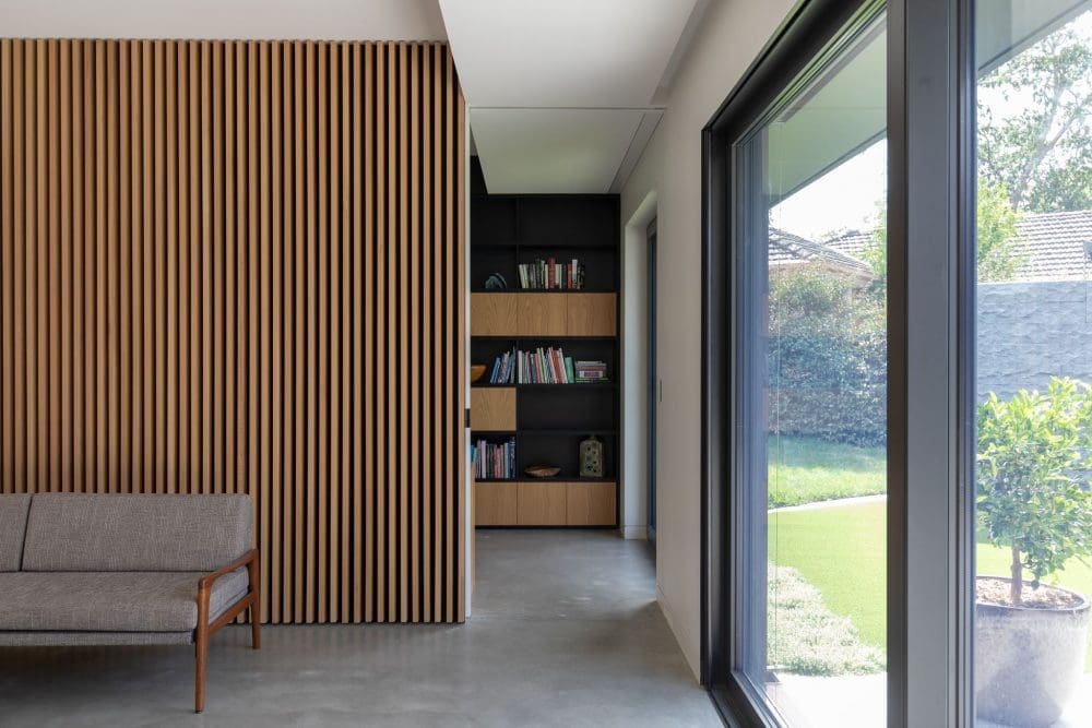 Internal oak joinery in Concrete House