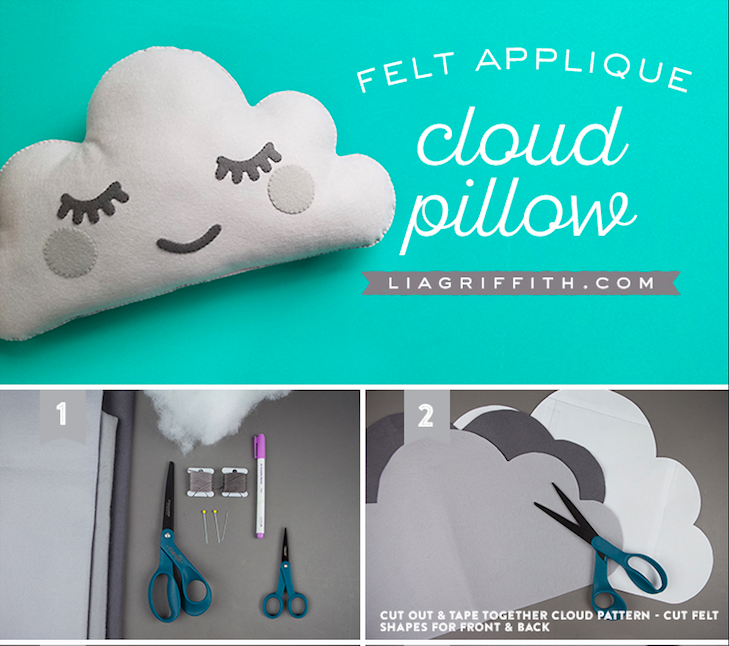 Felt cloud cushion tutorial