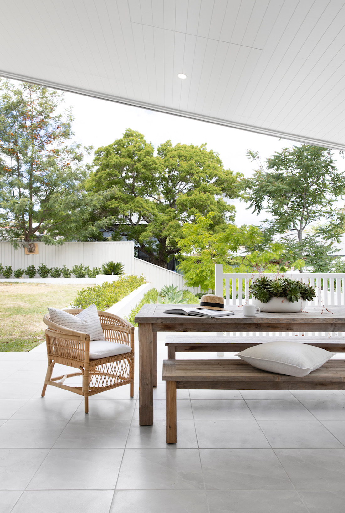 Bench seating for outdoor dining