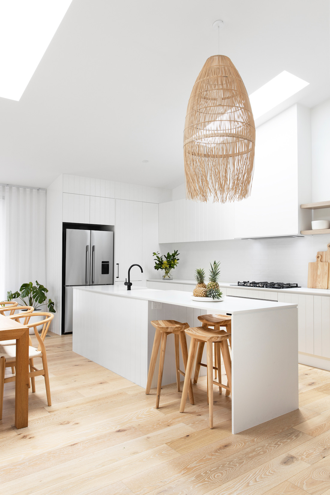 Kitchen dining with large pendant light