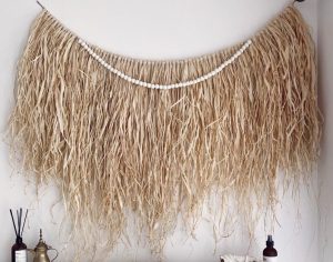 Large raffia wall hanging