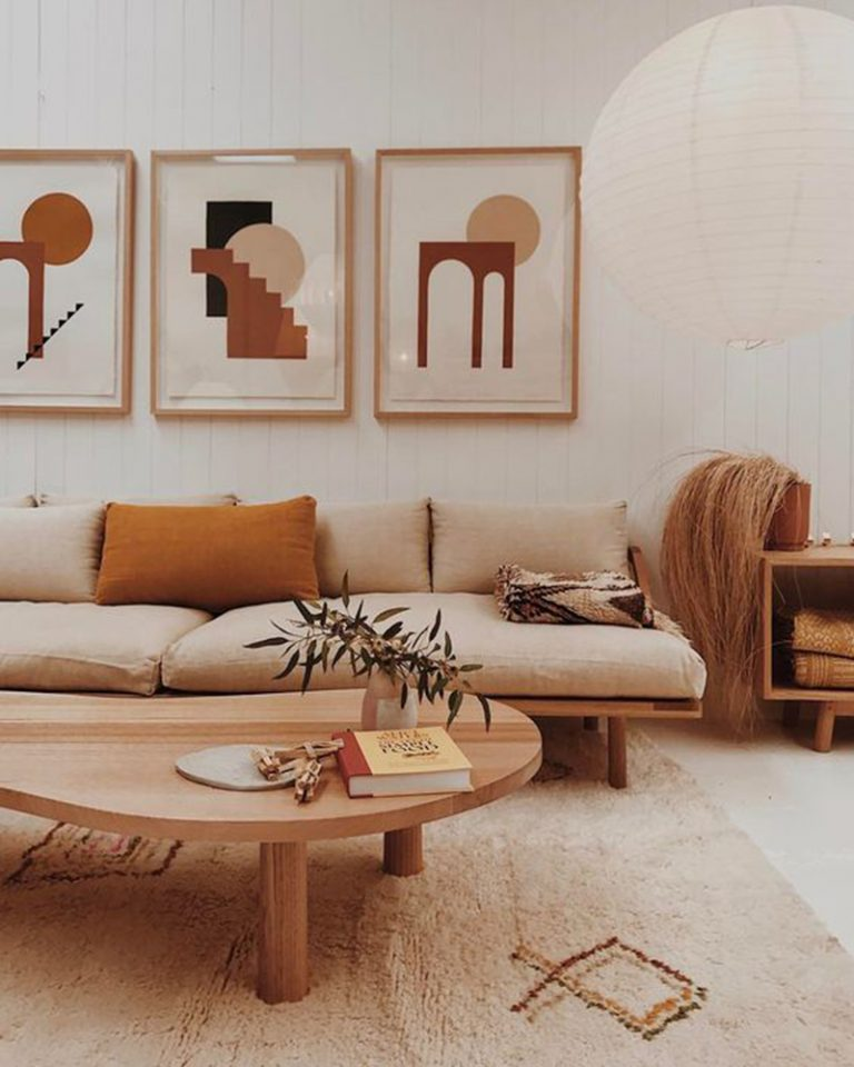 Terracotta boho living room