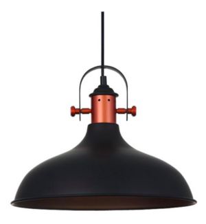 Black industrial dome light