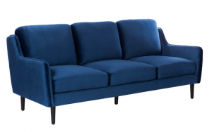 Blue velvet sofa