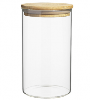 Glass jar with bamboo lid