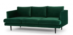 Green velvet sofa