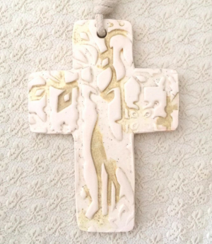 Handmade ceramic wall cross