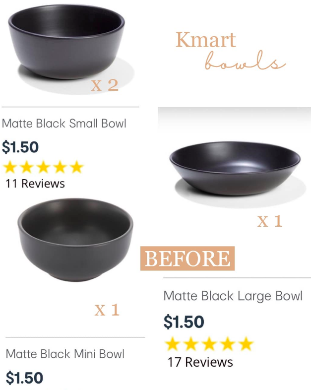 Black Kmart bowls
