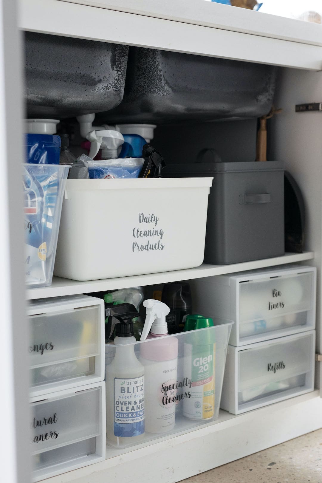 Organise under your kitchen sink