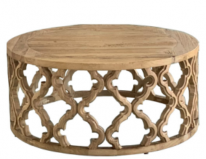 Round wooden coffee table