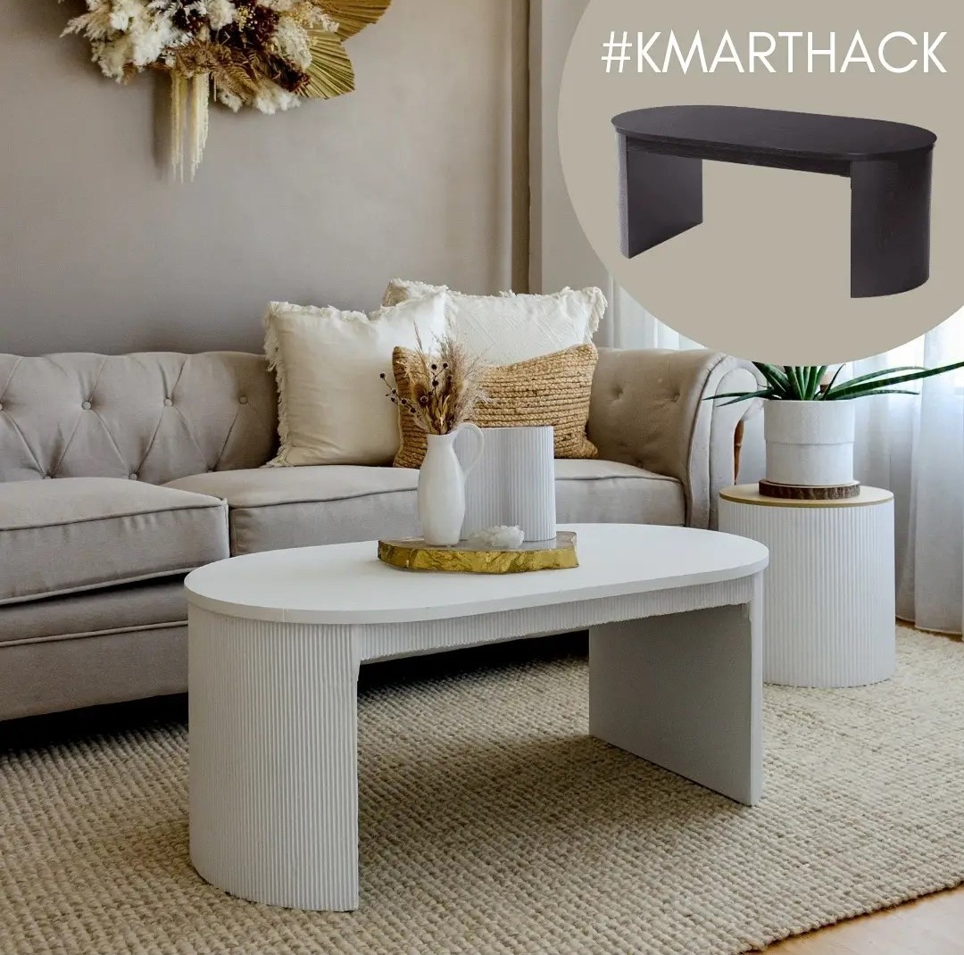 Curved coffee table Kmart makeover
