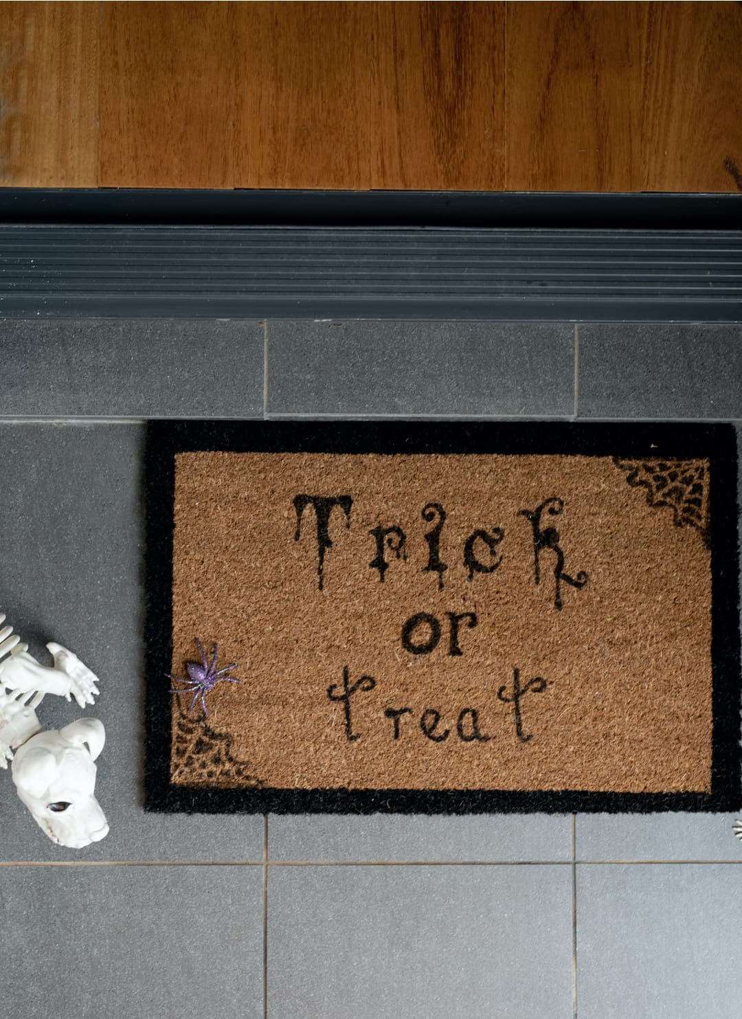 Door mat birds eye DIY Halloween door mat