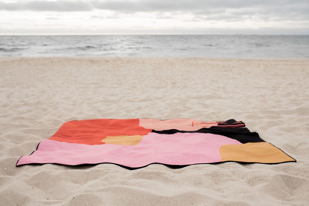 Ninon Designs_sand free beach mat_on beach