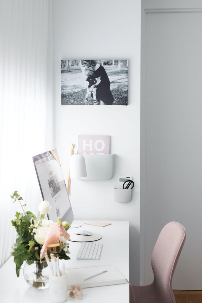 Canvas print ways to incorporate family photos in office