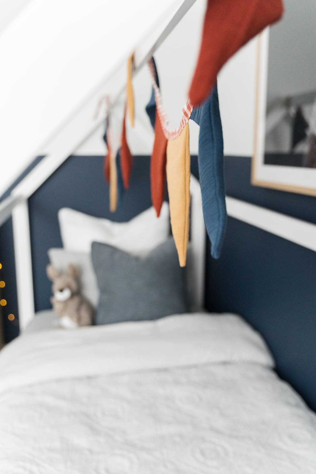 Close up of flag garland