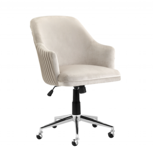 Cream velvet office chair