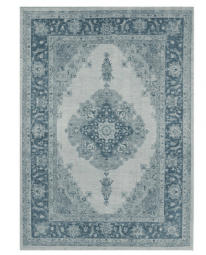 Blue vintage-look outdoor rug