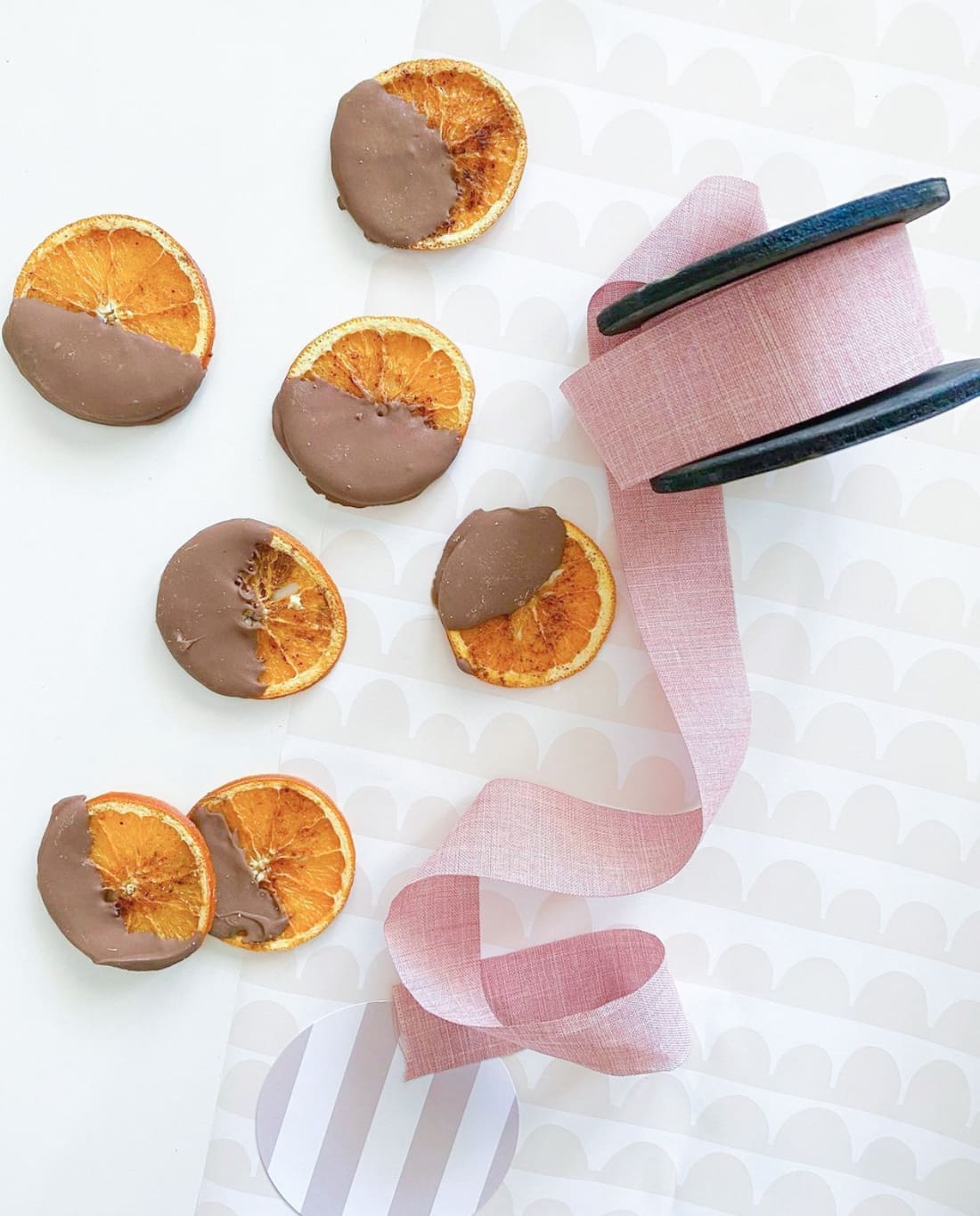 Chocolate dipped orange slices