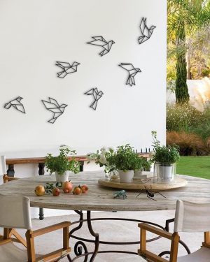 Metal bird wall art