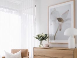 Contemporary dresser in bedroom