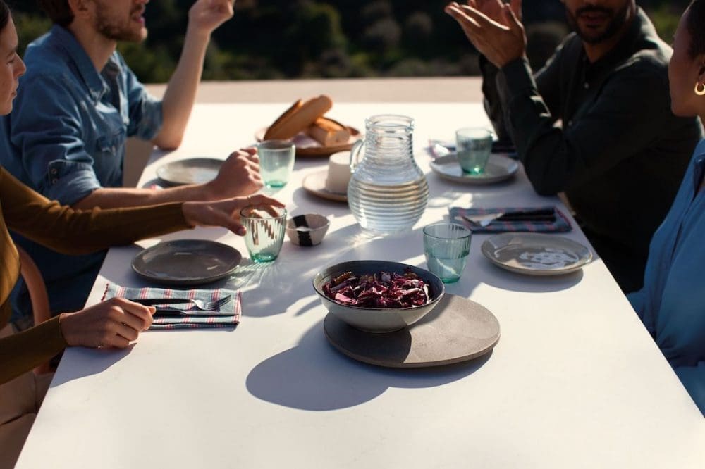 Palm shade outdoor table