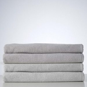 White and grey textured towel