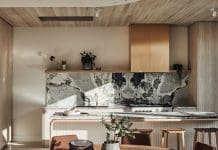Natural stone kitchen splash back