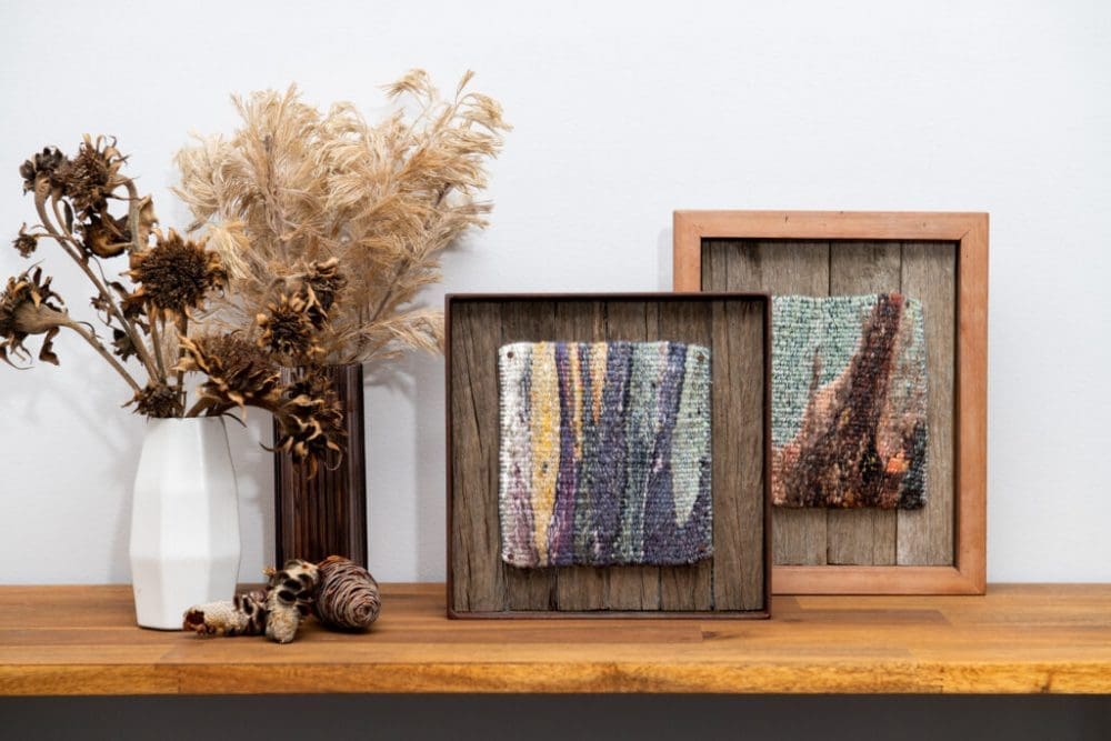 Tapestry art in handmade timber frames