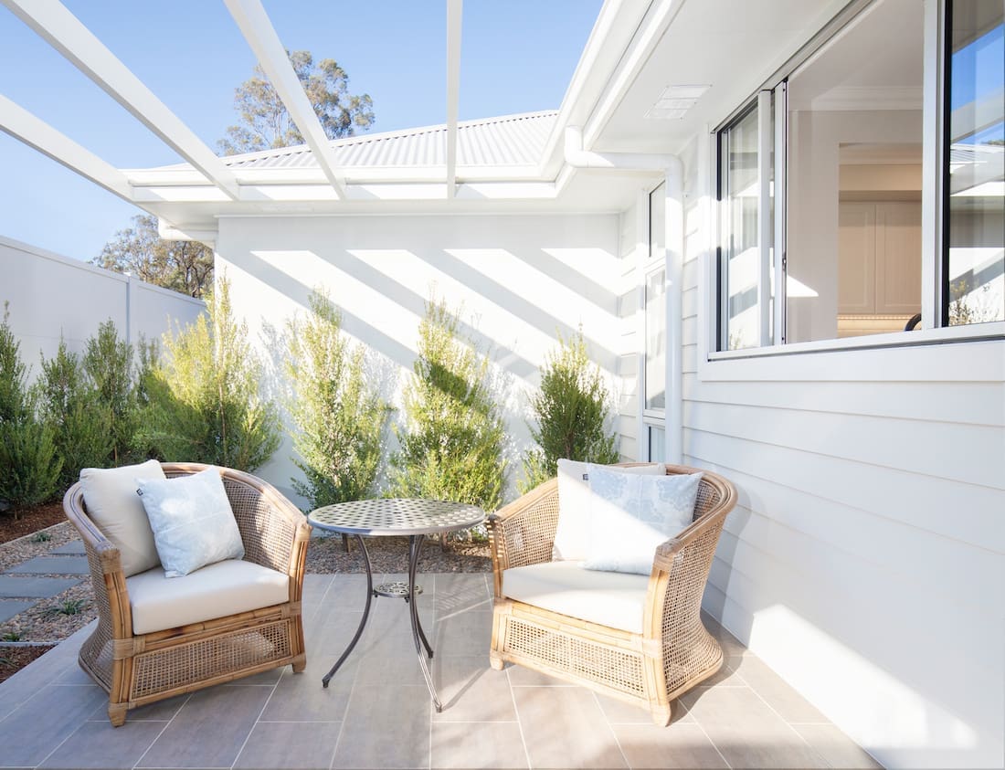 Outdoor patio seating area