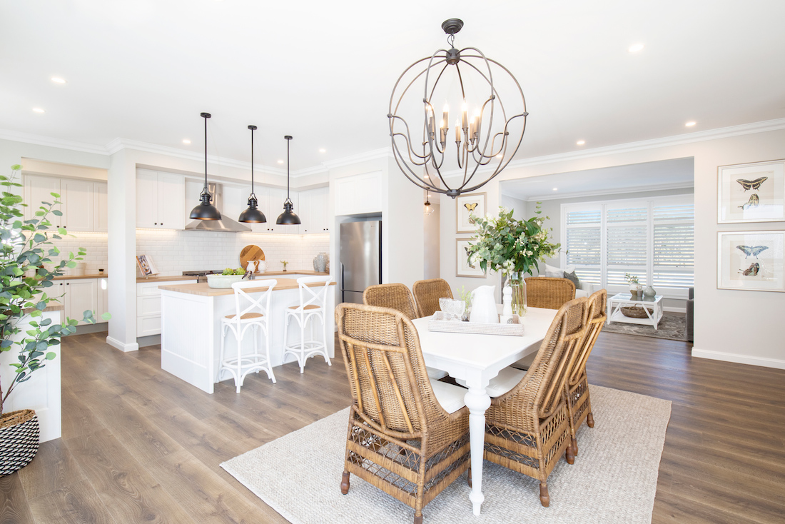 Hamptons style kitchen dining space