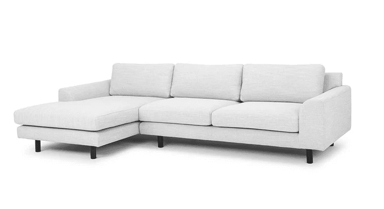 3 seater left chaise fabric sofa