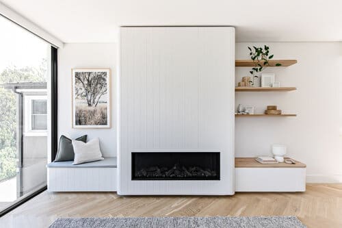 Living room with built-in seating and custom joinery