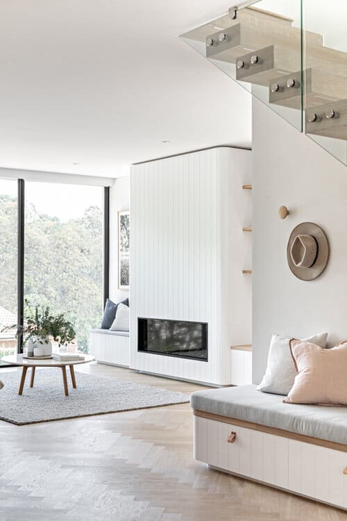 Living room with under stair seating