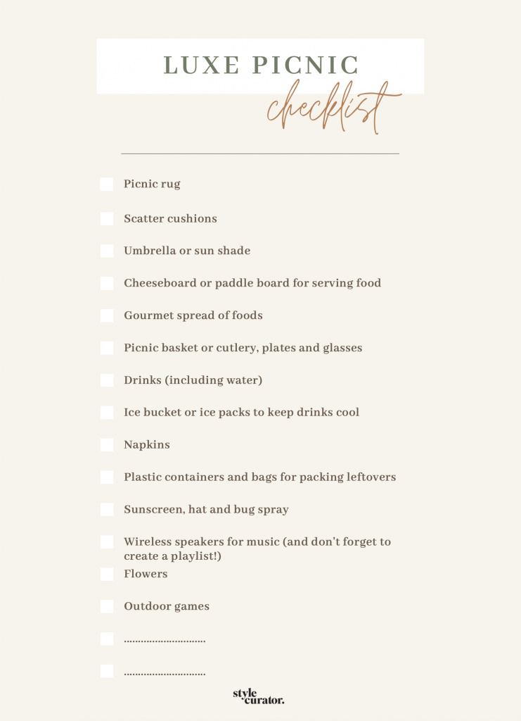 Free how to pack the perfect picnic checklist