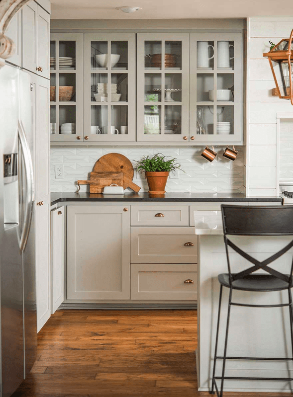 Country style kitchen with shaker cabinetry