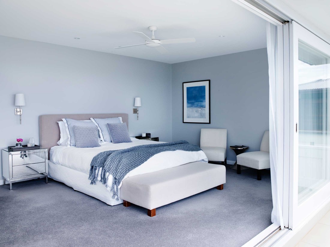 Coastal Hamptons home master bedroom