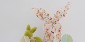 DIY bunny gift wrap idea