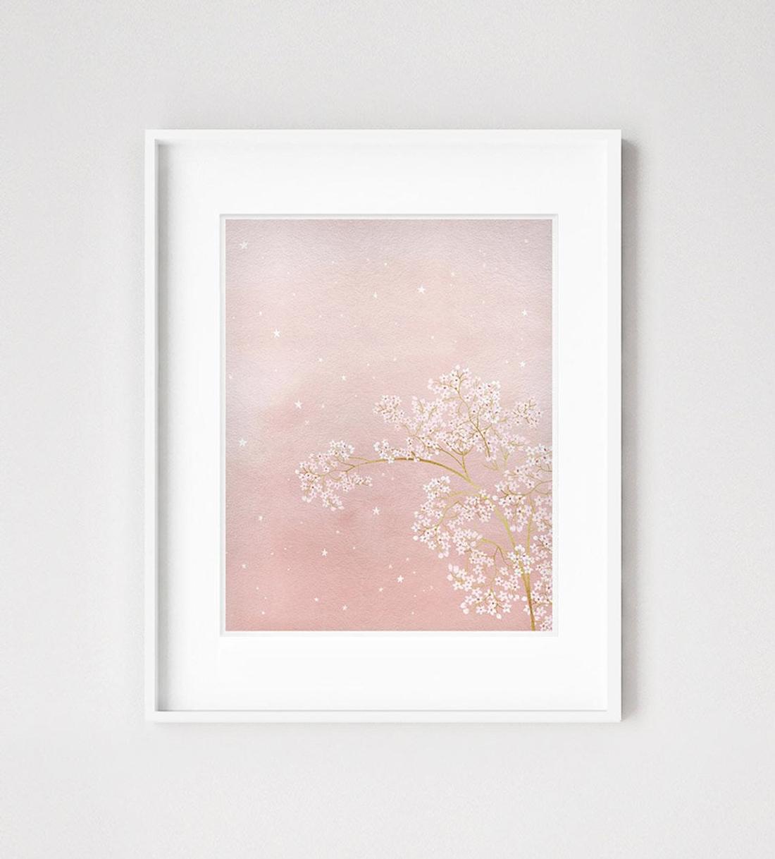 Dreams and Clouds botanical flowers children's bedroom art