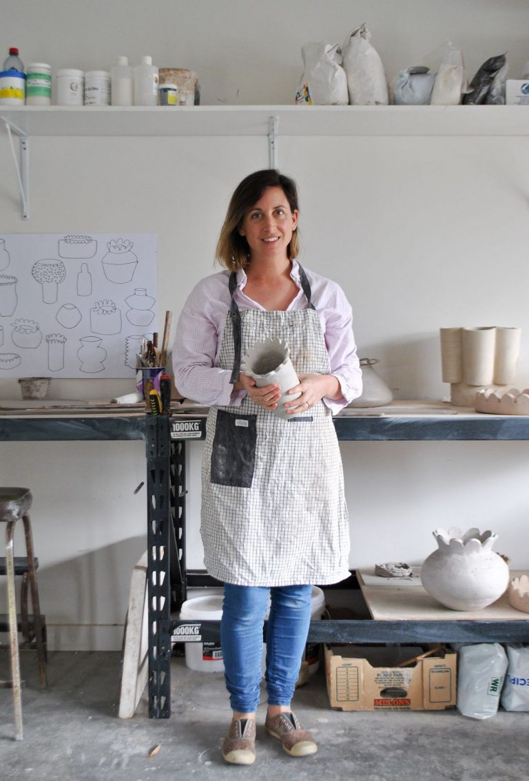 Alice Bell ceramic artist in studio