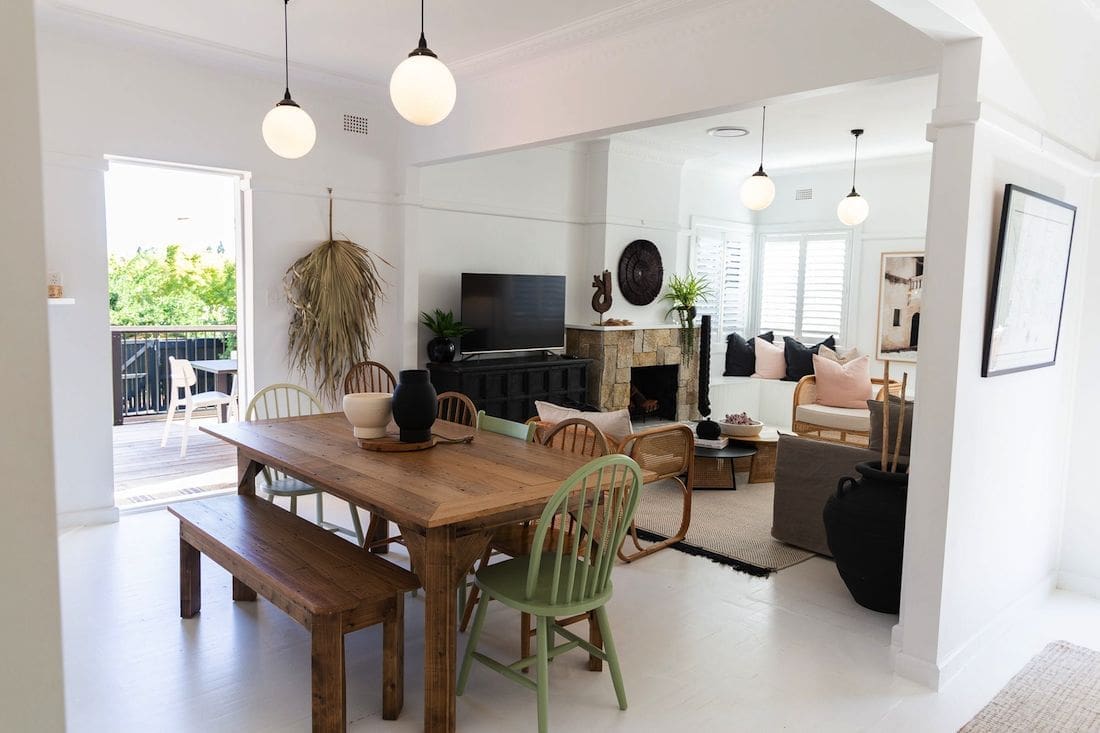 Dining and living room at Casey Street in Orange