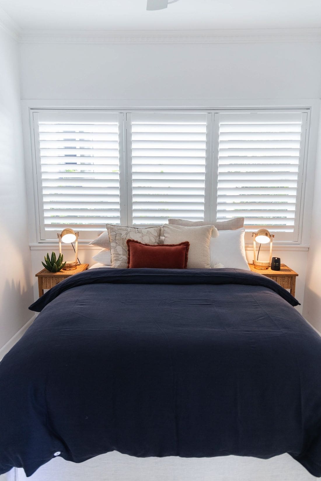 Navy bedroom at Casey Street Orange