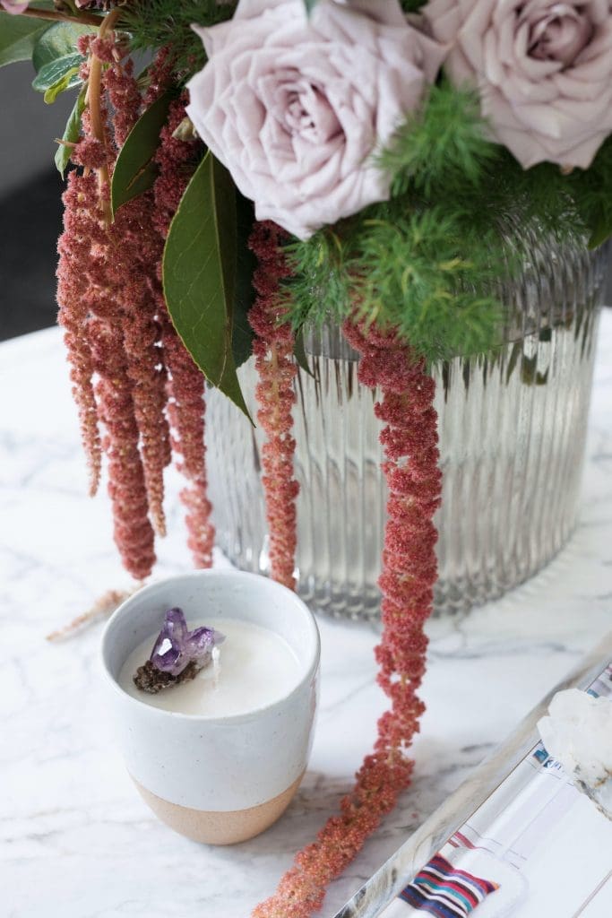 Crystal cluster in candle