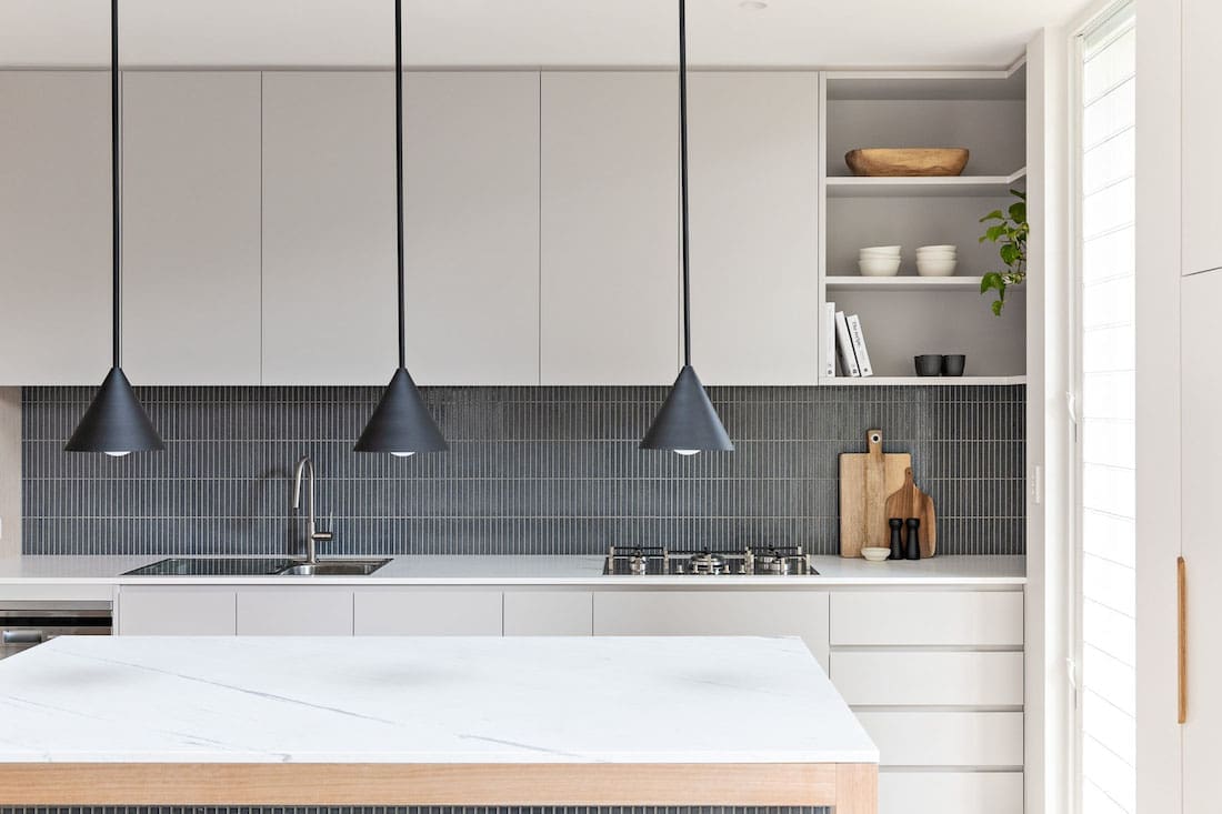 Kitchen with open shelving