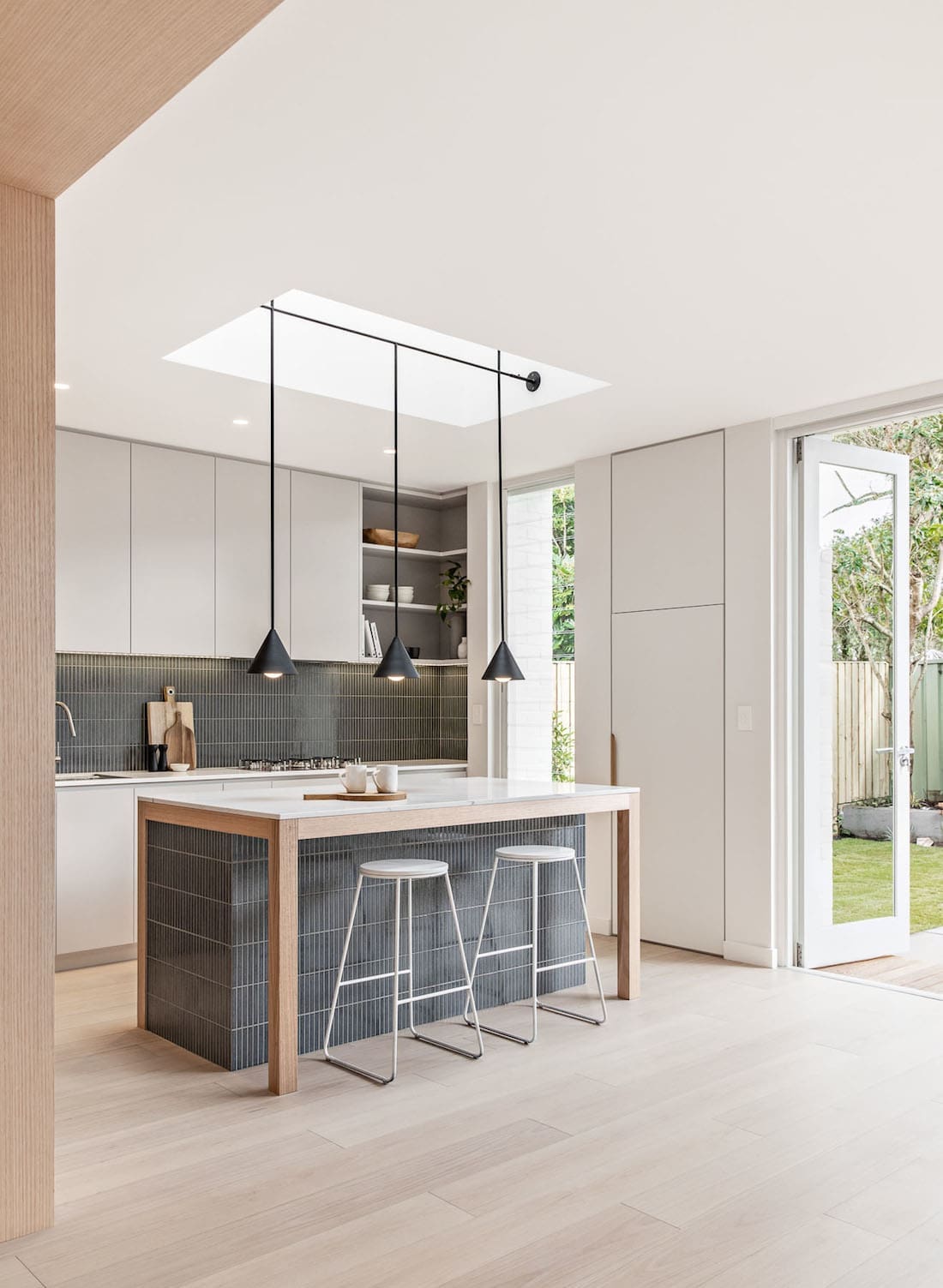 Kitchen with skylight