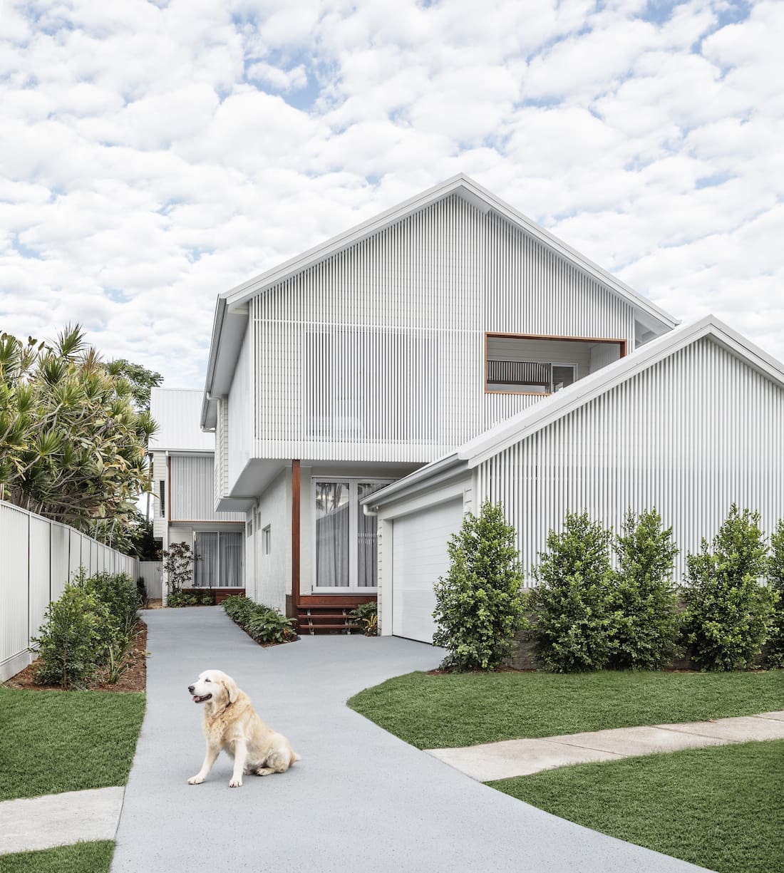 Duplex building with striking facade