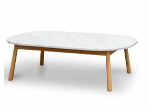 Curved marble coffee table