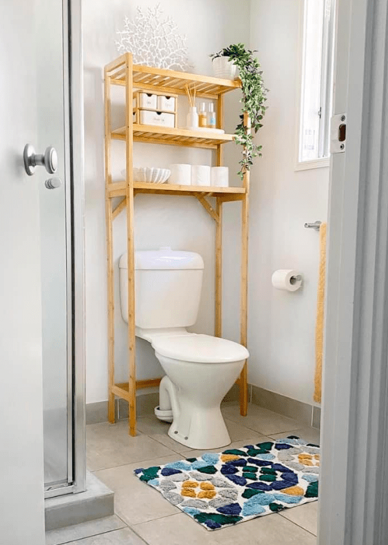 Storage over toilet using Kmart organisation